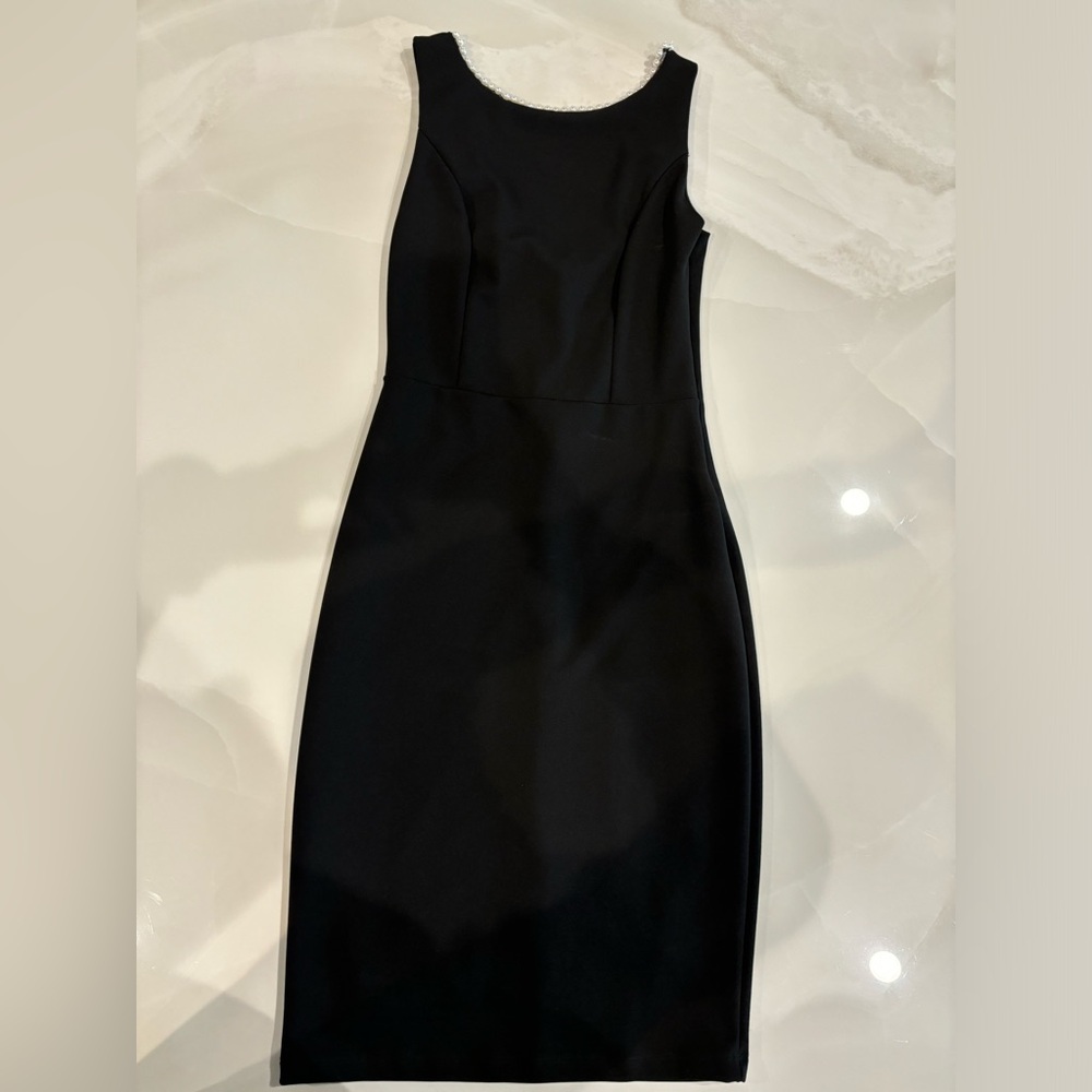 Elegant Black Dress, Pearl neckline